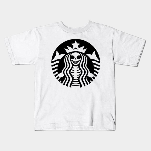 Starbucks Skeleton Kids T-Shirt by unique_design76